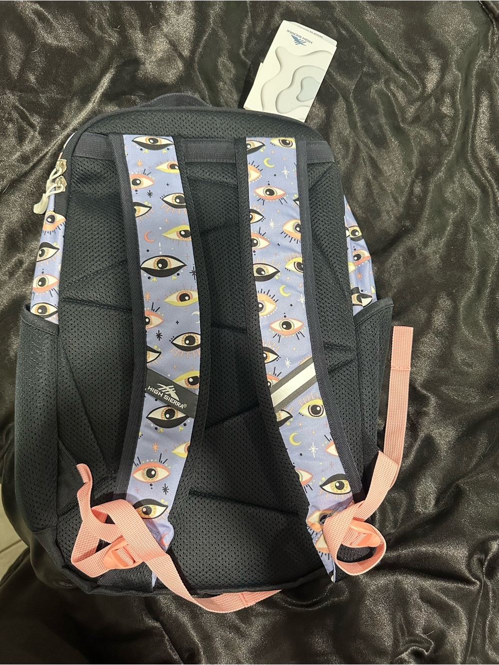 High Sierra Lavender Eye-Print Backpack with Black Accents - Picture 2 of 10